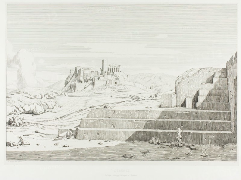 The Acropolis, Athens: The Pnyx, Areopagus, Acropolis and Mount Hymmettos, 1845. Creator: Theodore Caruelle d'Aligny.