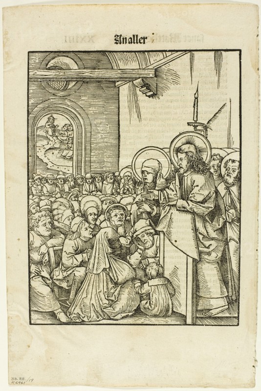 Christ Preaching, from Leben Jesu Christi, plate 19 from Woodcuts from Books of the..., 1937. Creator: Hans Wechtlin the Elder.