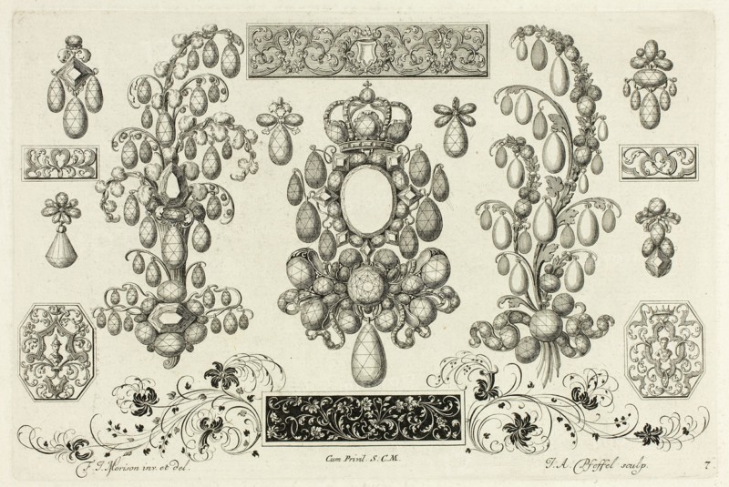 Designs for Jewelry, before 1697. Creator: Johann Andreas Pfeffel.