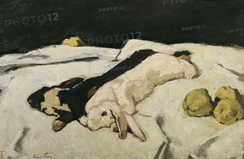 Dead hares, 1925. Creator: Albin Egger-Lienz.