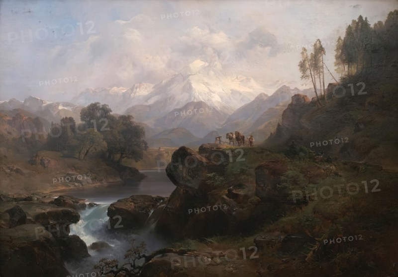 Mountain landscape with the Wiesbachhorn, 1848. Creator: Anton Hansch.