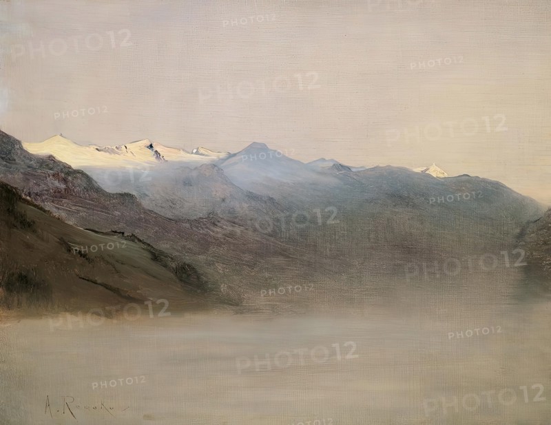 The Gastein valley in the fog, 1877. Creator: Anton Romako.
