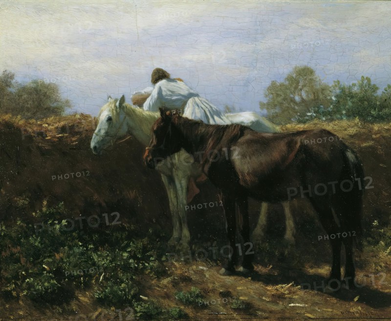 The kiss I, 1864. Creator: August von Pettenkofen.