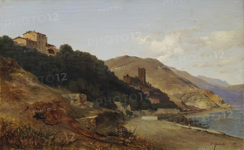 Italian evening landscape (autumn evening on the Riviera near Bordighera), undated. Creator: Carl Hasch.