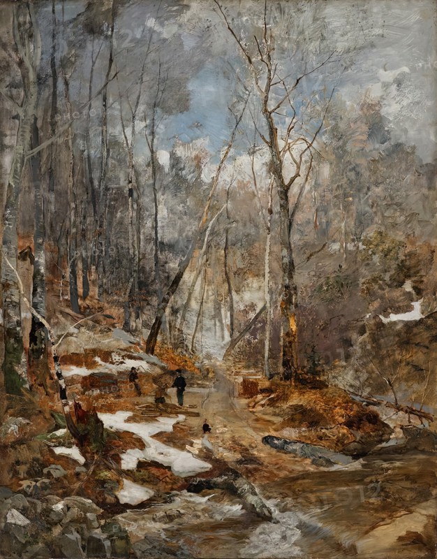 February mood - early spring in the Vienna Forest, 1884. Creator: Emil Jakob Schindler.