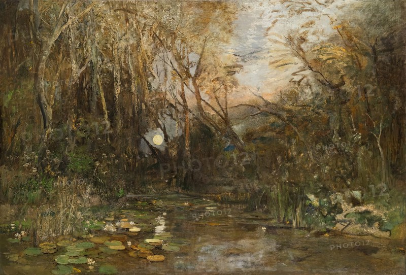 Moonrise in the Praterau, about 1877/1878. Creator: Emil Jakob Schindler.