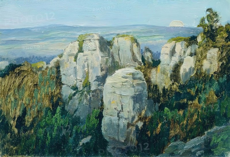 Prachau Rocks, 1902. Creator: Ferdinand Engelmuller.