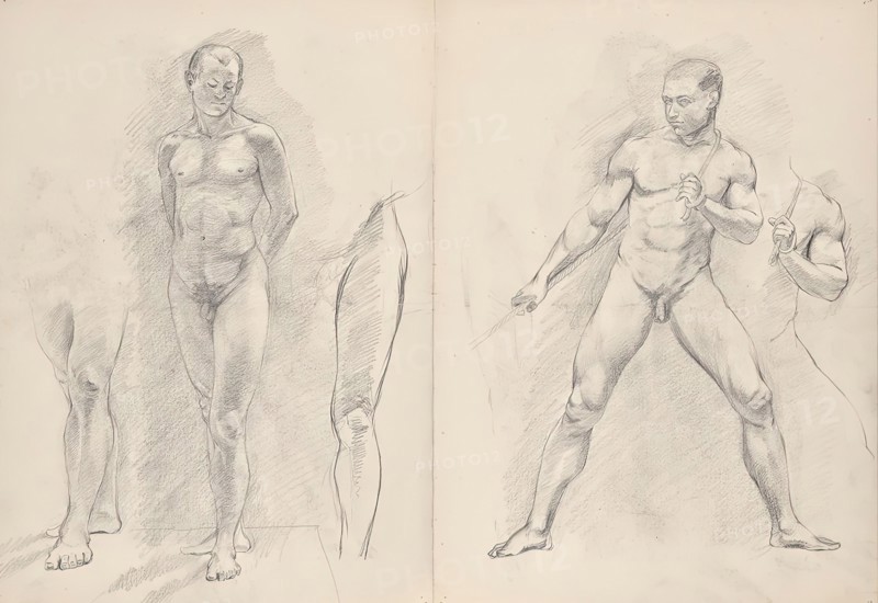 Male Nudes, c1888/1895. Creator: Franz Barwig.