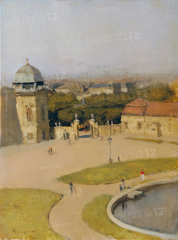 View from the southwest onto the Upper Belvedere, undated. (c1890s). Creator: Franz Rumpler.