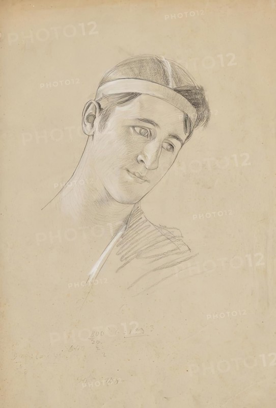 Head study of Achilles, c1892/1893. Creator: Franz von Matsch.