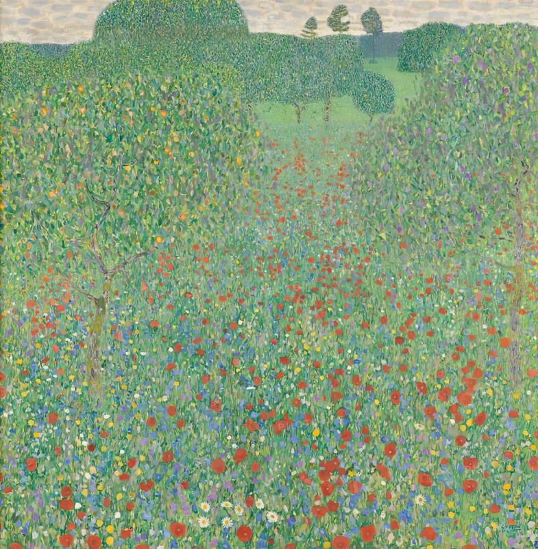 Blooming poppies, 1907. Creator: Gustav Klimt.
