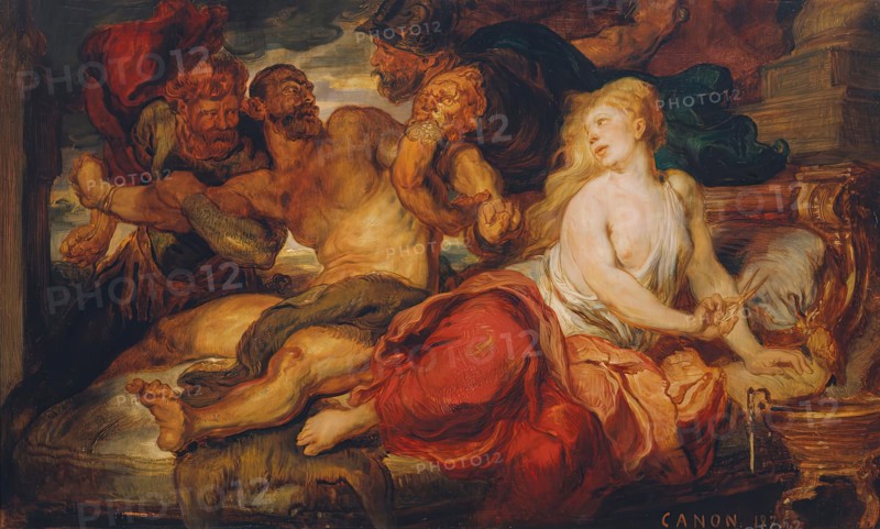 Samson and Delilah, 1875. Creator: Hans Canon.