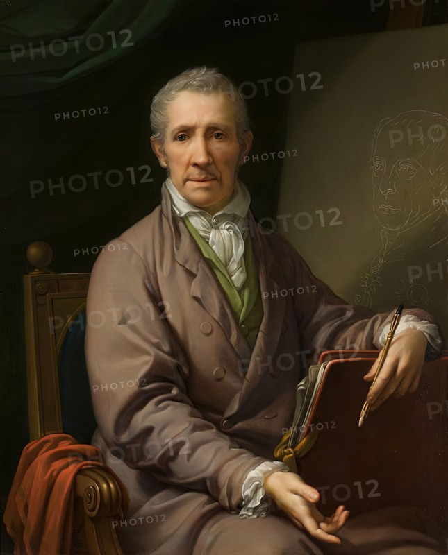 Self-portrait at the easel, 1828. Creator: Johann Baptist Lampi I.