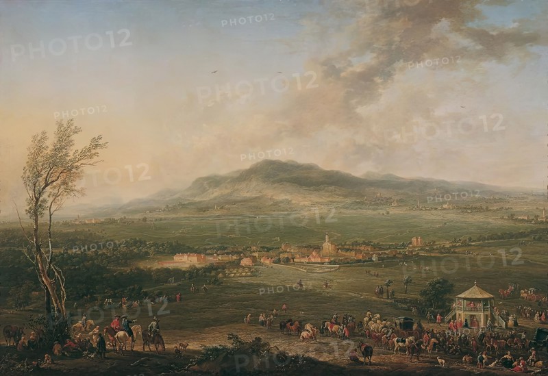 Laxenburg from the Lusthaus on the Hanawiese towards Mödling, 1758. Creator: Johann Christian Brand.