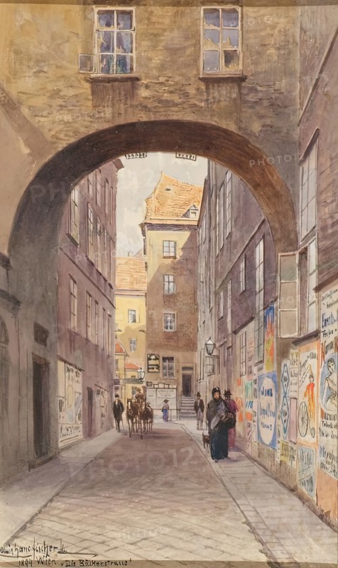 Backstreet in Vienna, 1894. Creator: Ludwig Hans Fischer.
