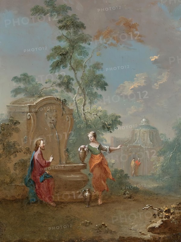 Christ and the Samaritan woman at the well, c1760. Creator: Norbert Grund.