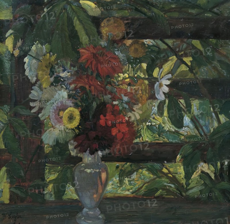 Leaf with flowers, undated. (c1920s) Creator: Wilhelm Legler.