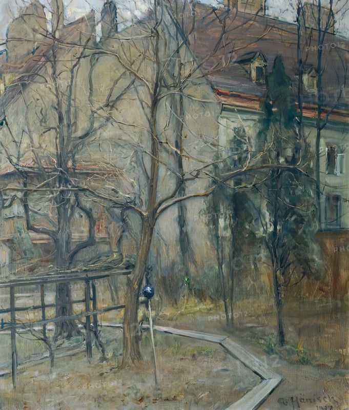 Cloudy winter day (view from my studio window), 1928. Creator: Alois Hanisch.