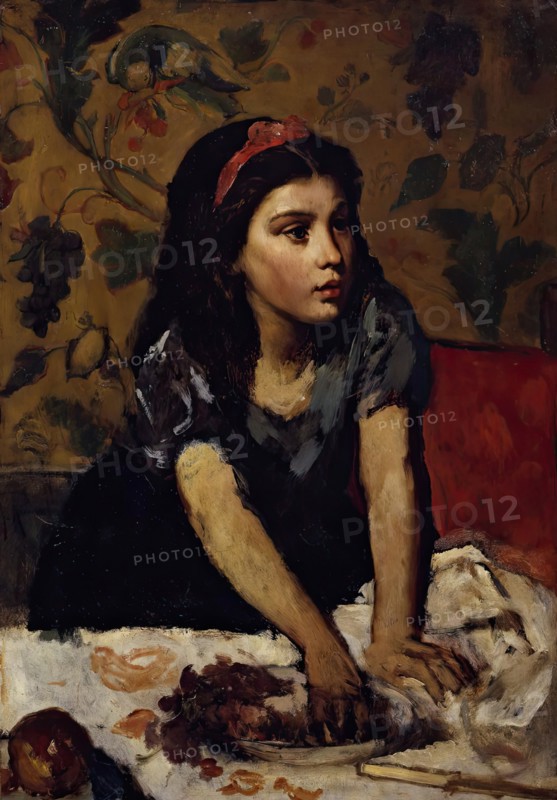Snacking girl, (1882?). Creator: Anton Romako.
