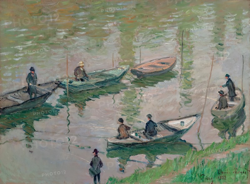 Anglers on the Seine near Poissy, 1882. Creator: Claude Monet.
