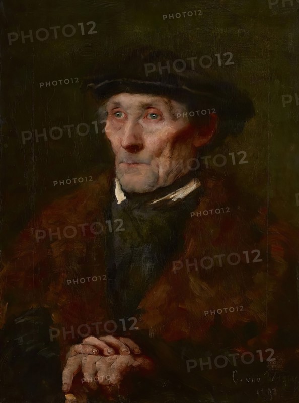 Portrait of an old man, 1893. Creator: Klementine von Wagner.