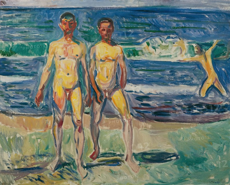 Men by the sea, 1908. Creator: Edvard Munch.