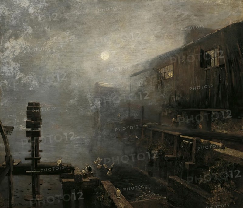 Sawmill in the morning fog, 1886. Creator: Emil Jakob Schindler.
