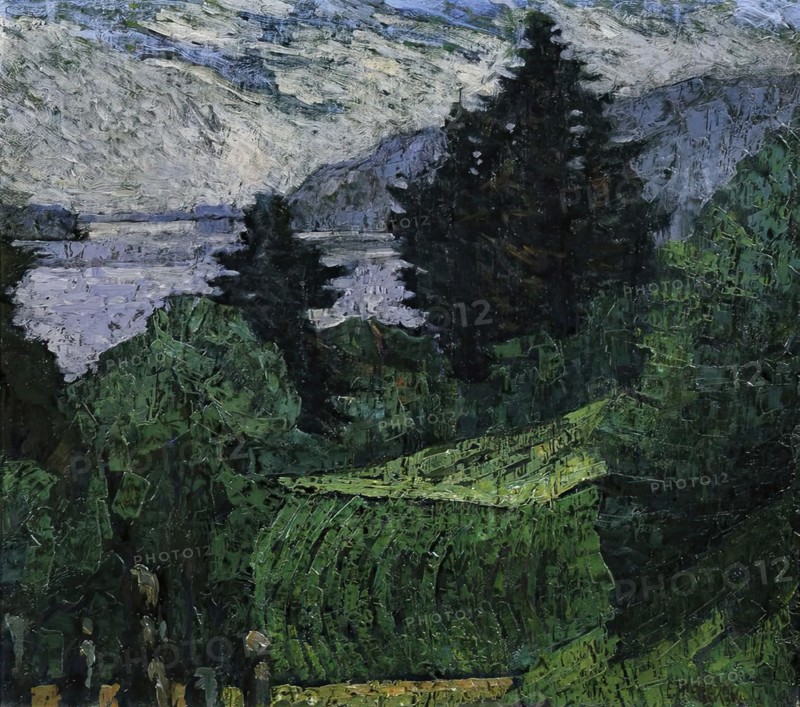 View at the lake, 1920. Creator: Ernst Riederer.