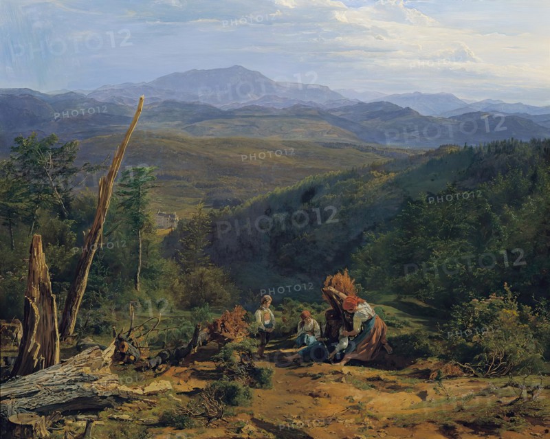 Vienna Woods landscape with Wildegg Castle, 1855. Creator: Ferdinand Georg Waldmuller.
