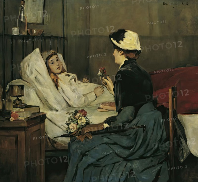 The bedside visit, 1883. Creator: Ferry Beraton.