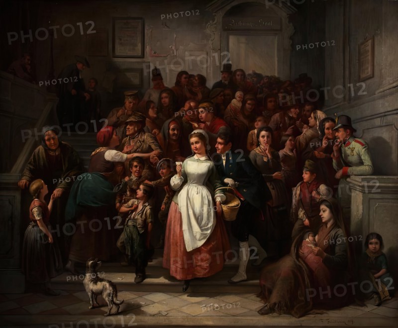 After the lottery draw, 1859. Creator: Friedrich Friedlaender.