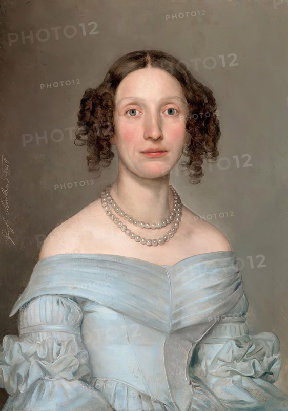 Lady in light blue dress, 1840. Creator: Johann Baptist Reiter.