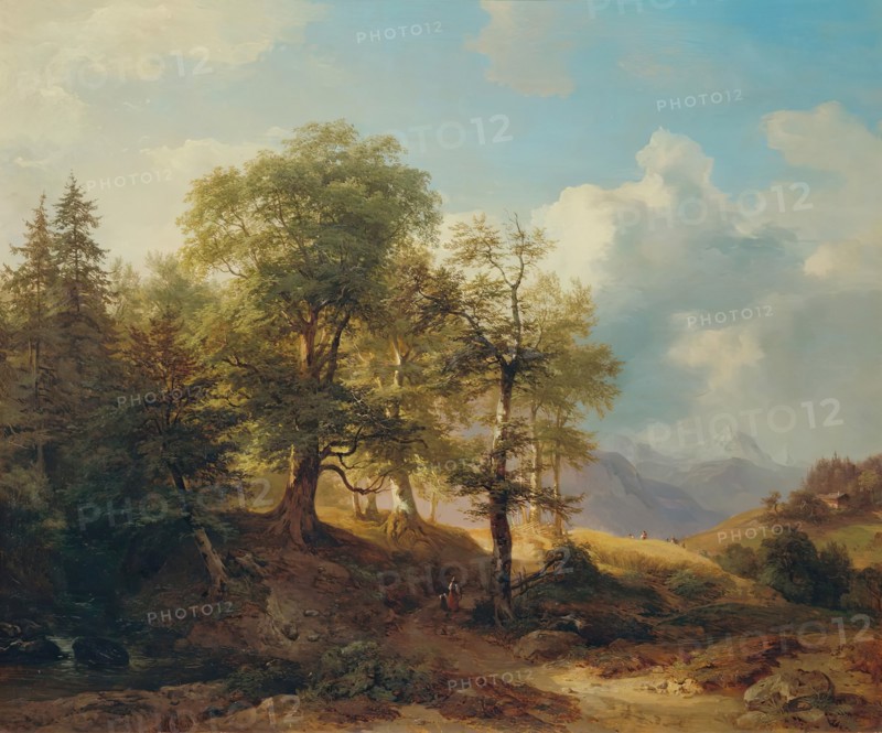 Summer landscape in the high mountains, 1856. Creator: Joseph Hoger.