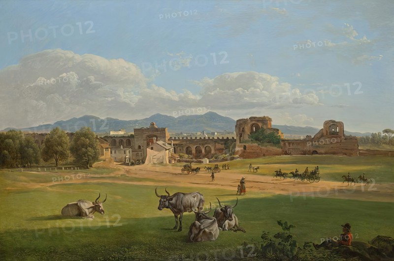 The Porta San Giovanni against Frascati, 1820. Creator: Joseph Rebell.