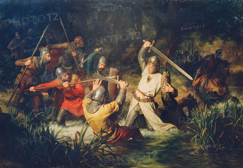 Rudolf von Habsburg's life is in danger, 1872. Creator: Leopold Loffler.