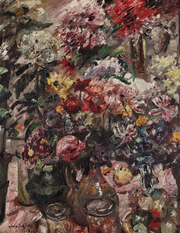 Still life with chrysanthemums and amaryllis, 1922. Creator: Lovis Corinth.