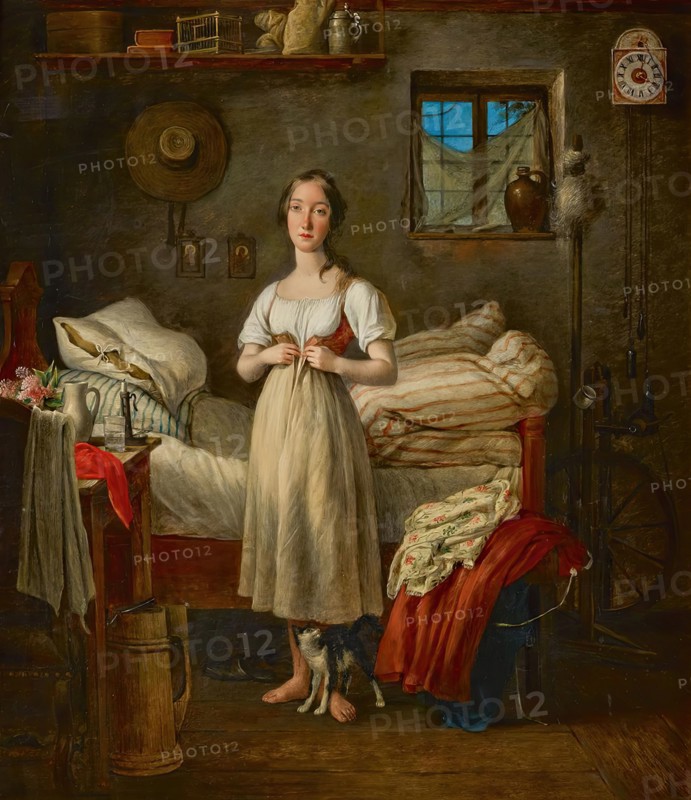 A girl's morning toilet, 1836. Creator: Michael Neder.