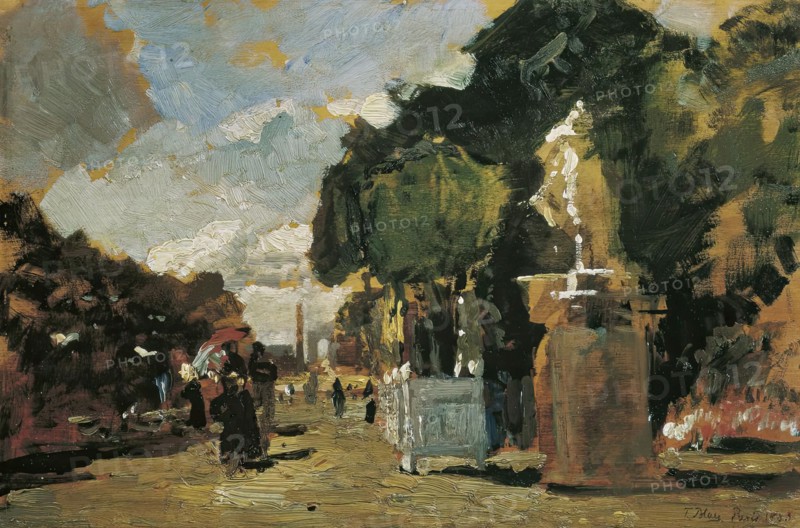 From the Tuileries - sunny day, 1883.  Creator: Tina Blau.