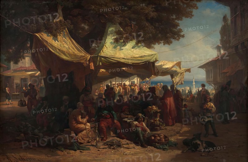 Constantinople market, 1868. Creator: Alois Schonn.