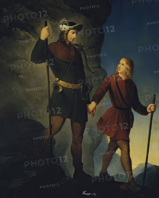 The rescue of Emperor Maximilian I from the Martinswand, 1849. Creator: Friedrich Krepp.