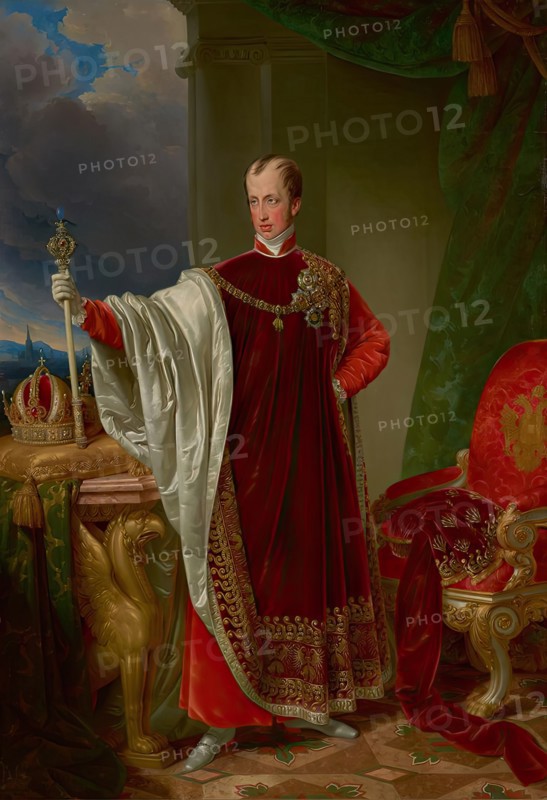 Emperor Ferdinand in the regalia of the Order of the Golden Fleece, 1836. Creator: Johann Nepomuk Ender.