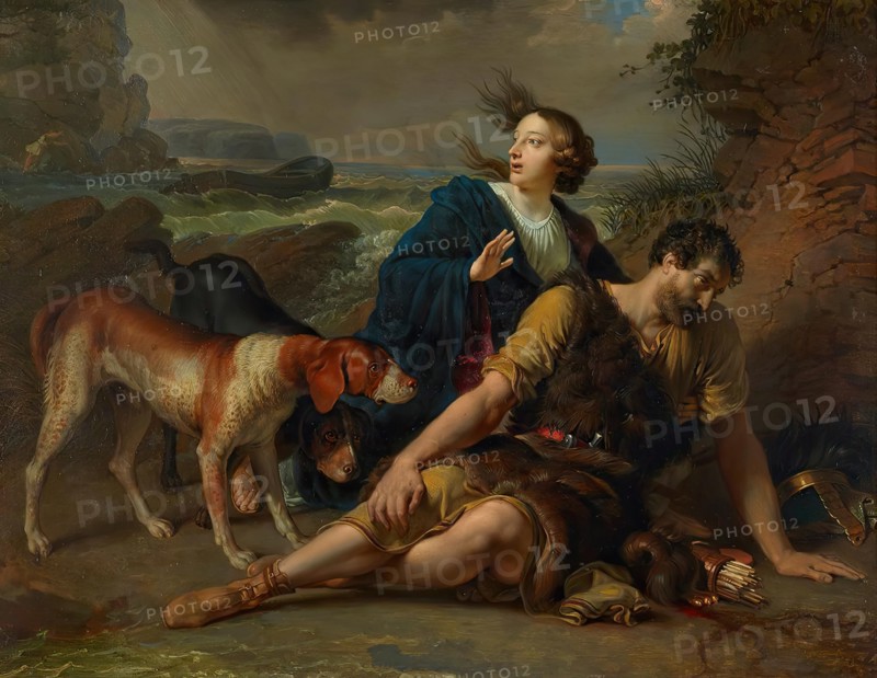 Arindal and Daura, 1854-1855. Creator: Johann Peter Krafft.