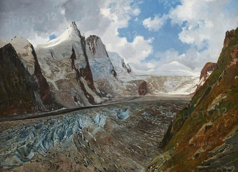 The Großglockner with the Pasterze, 1832. Creator: Thomas Ender.
