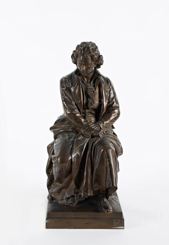 Bronze figurine of Ludwig van Beethoven, 1877.  Creator: Kaspar Clemens Zumbusch.