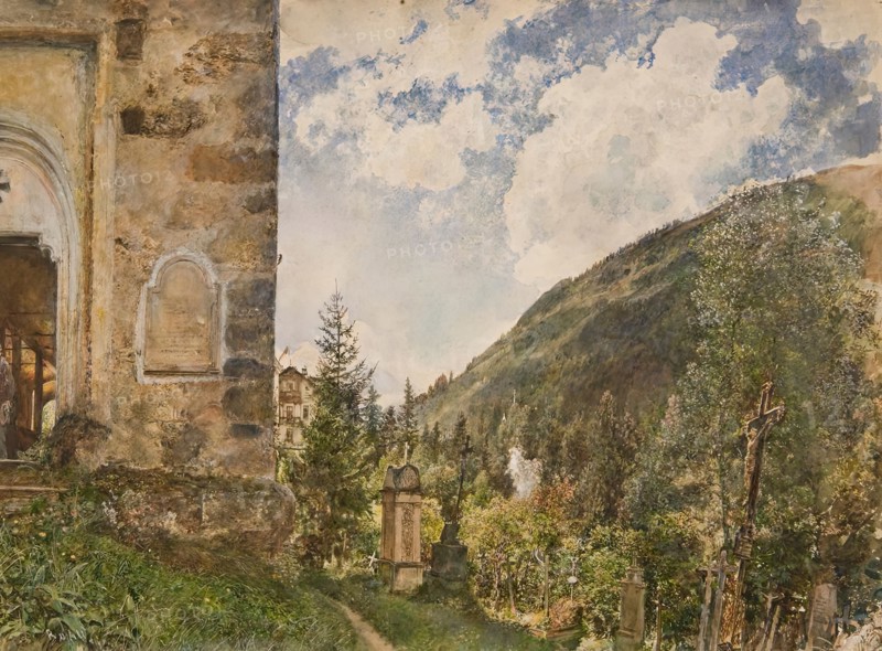 The cemetery in Gastein, 1889. Creator: Rudolf von Alt.