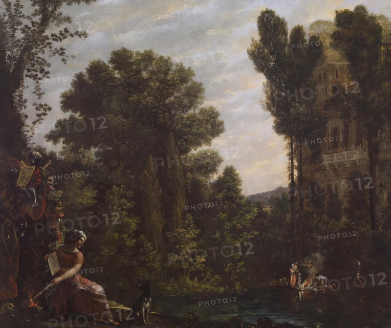 Landscape with a Scene of Witchcraft, 1620-1644. Creator: Agostino Tassi.
