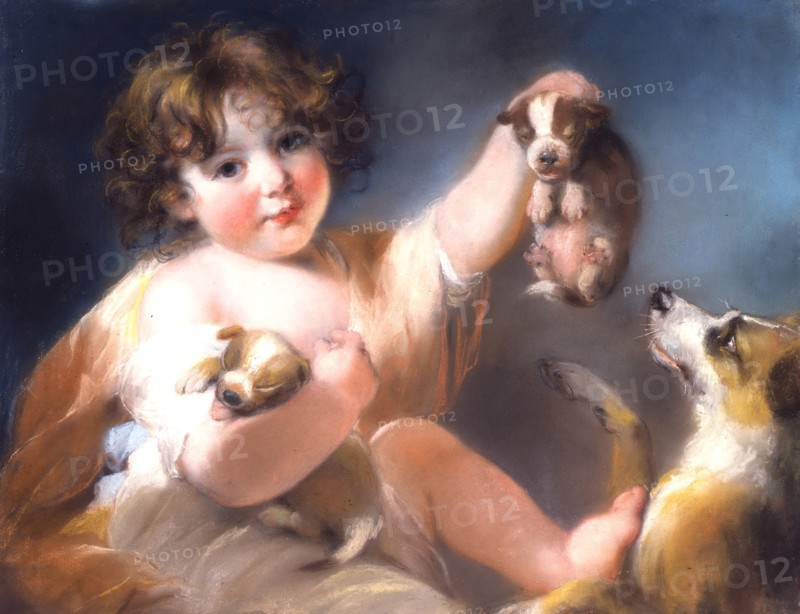 Child with Puppies, 1797. Creator: Unknown.