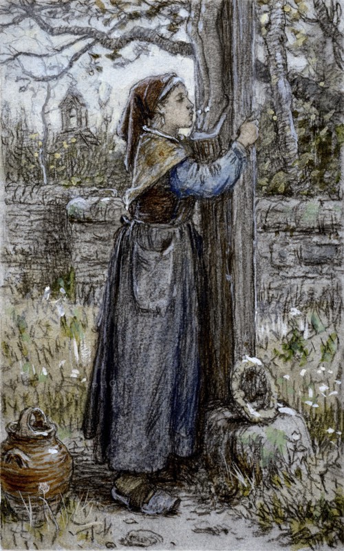Peasant Woman Embracing Crucifix, c1870. Creator: Unknown.
