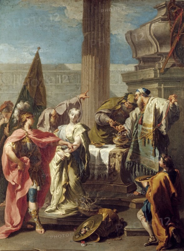 The Sacrifice of Polyxena at the Tomb of Achilles, c1735. Creator: Giovanni Battista Pittoni the Younger.