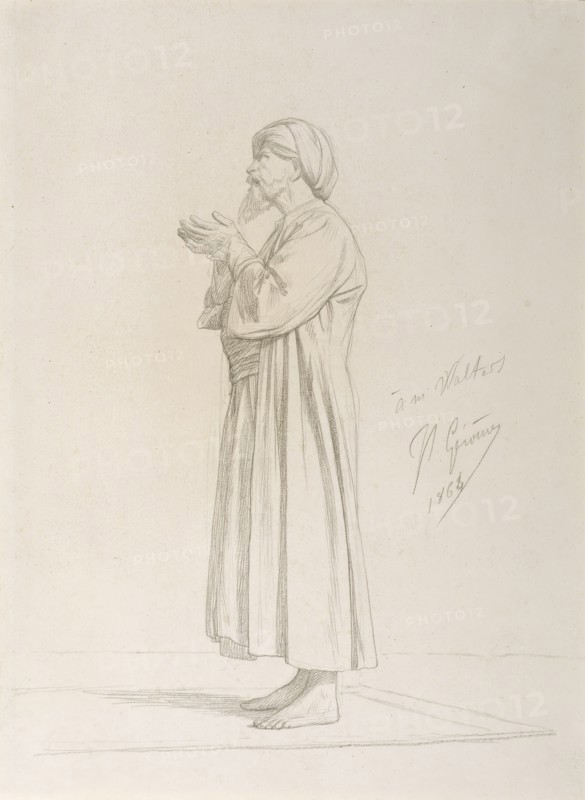 Arab Standing in Prayer, 1864. Creator: Jean-Leon Gerome.